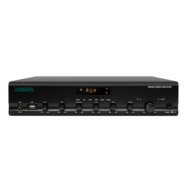 DMA60U 60W цифровой микшер усилитель с USB /Bluetooth /FM/перезвон/сирена/4 микрофона (с PP и DC24V)