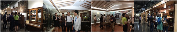 The guests are visiting the exhibits