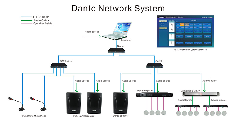 DT4100P Dante Network Настенный динамик