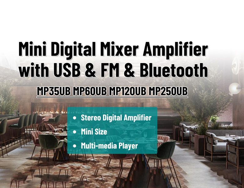 Мини цифровой усилитель микшер с USB & FM & Bluetooth MP35UB/MP60UB/MP120UB/MP250UB